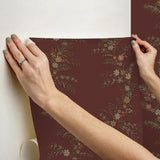 York Posy Cranberry Peel & Stick Wallpaper