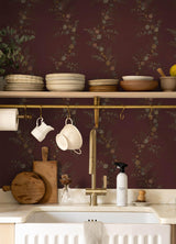 York Posy Cranberry Peel & Stick Wallpaper