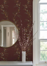 York Posy Cranberry Peel & Stick Wallpaper