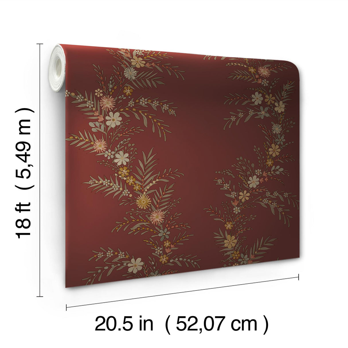 York Posy Cranberry Peel & Stick Wallpaper