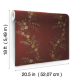 York Posy Cranberry Peel & Stick Wallpaper