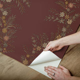 York Posy Cranberry Peel & Stick Wallpaper
