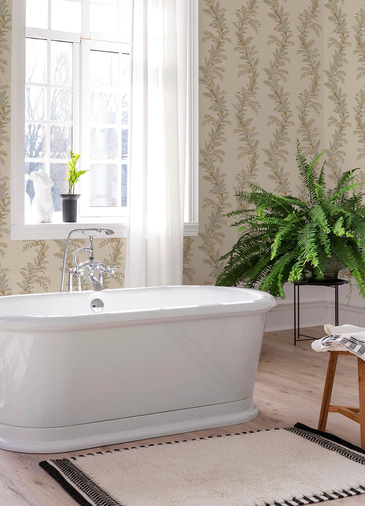 York Posy Vanilla Peel & Stick Wallpaper