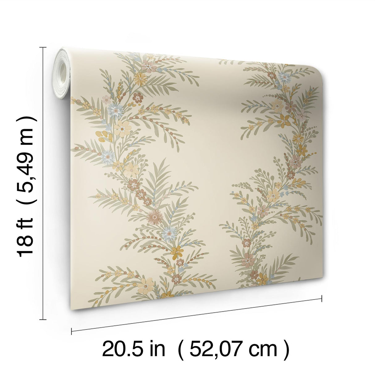 York Posy Vanilla Peel & Stick Wallpaper