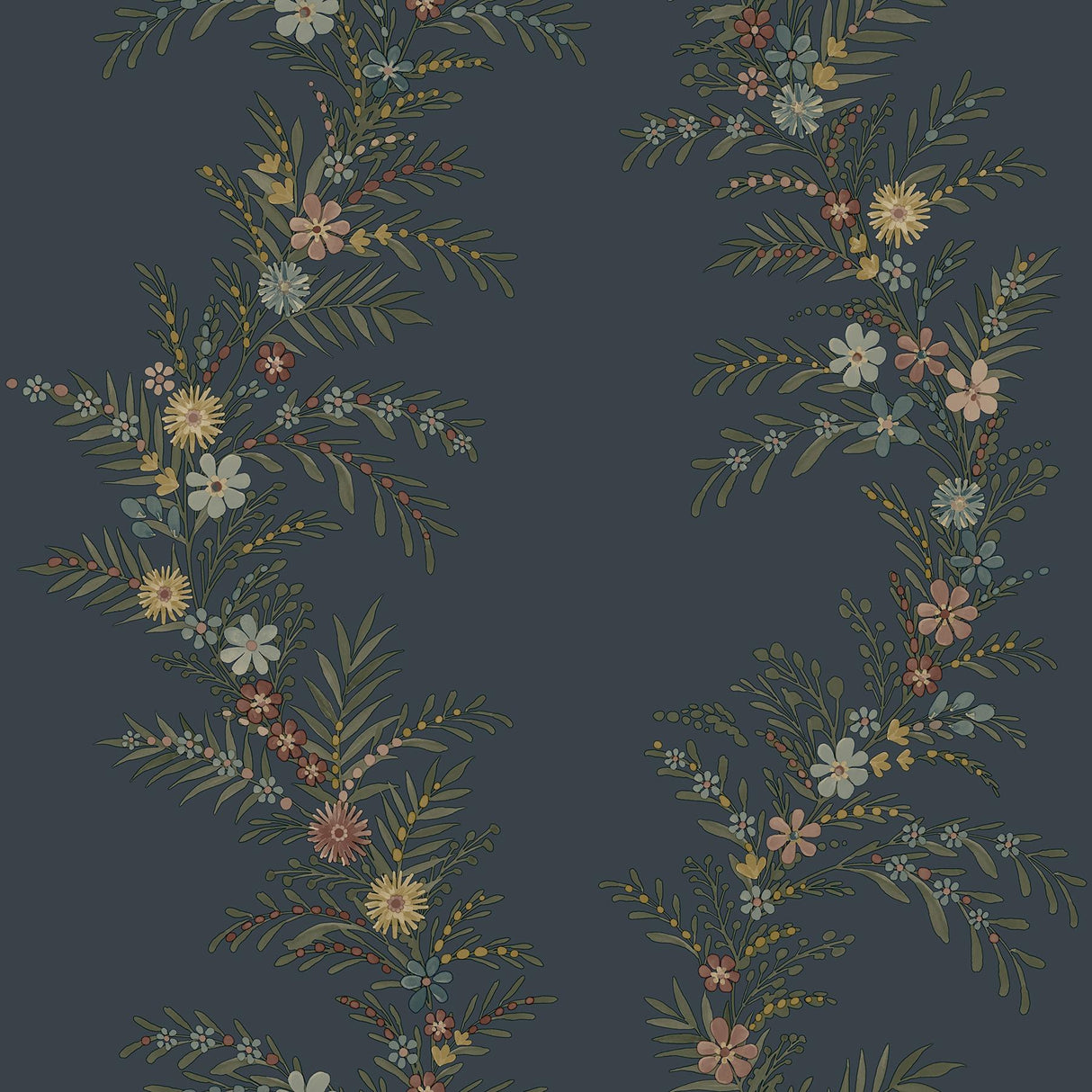 York Posy Midnight Peel & Stick Wallpaper