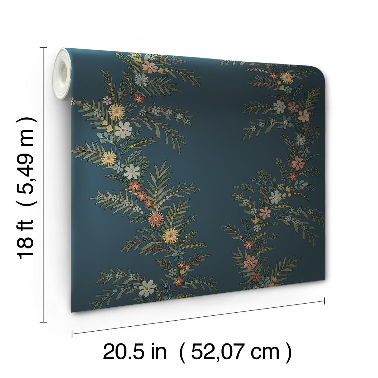 York Posy Midnight Peel & Stick Wallpaper