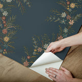 York Posy Midnight Peel & Stick Wallpaper