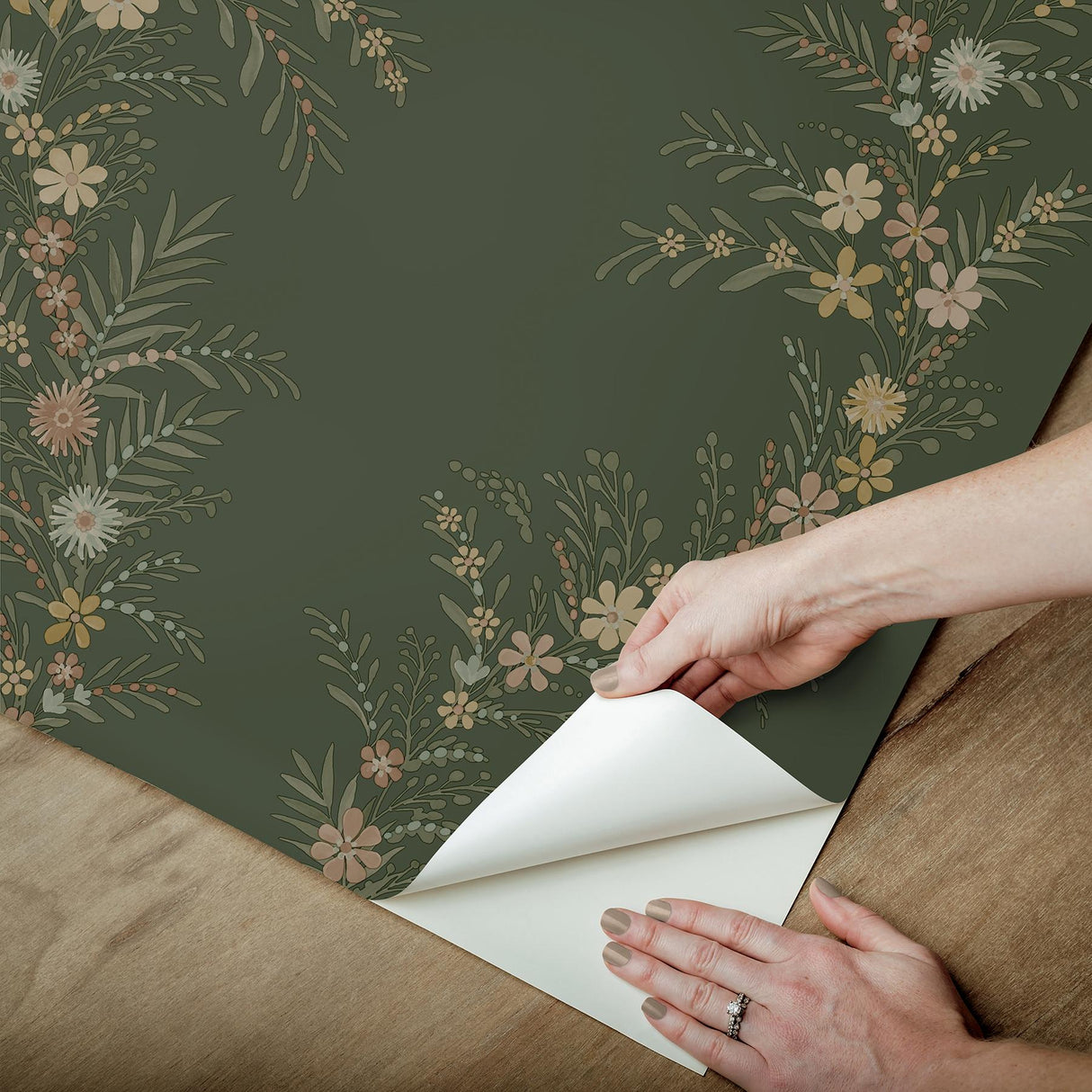 York Posy Spruce Peel & Stick Wallpaper