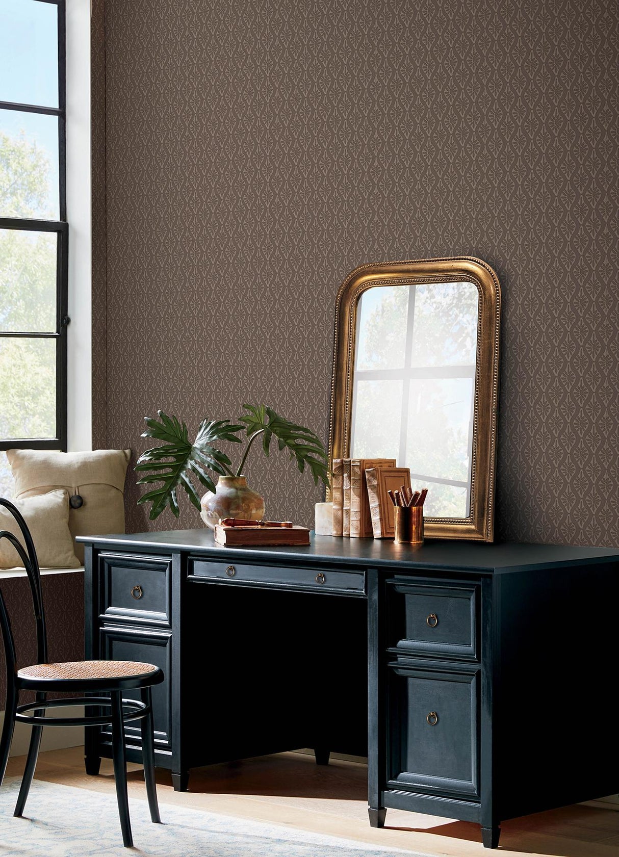 York Nova Carob Brown Peel & Stick Wallpaper