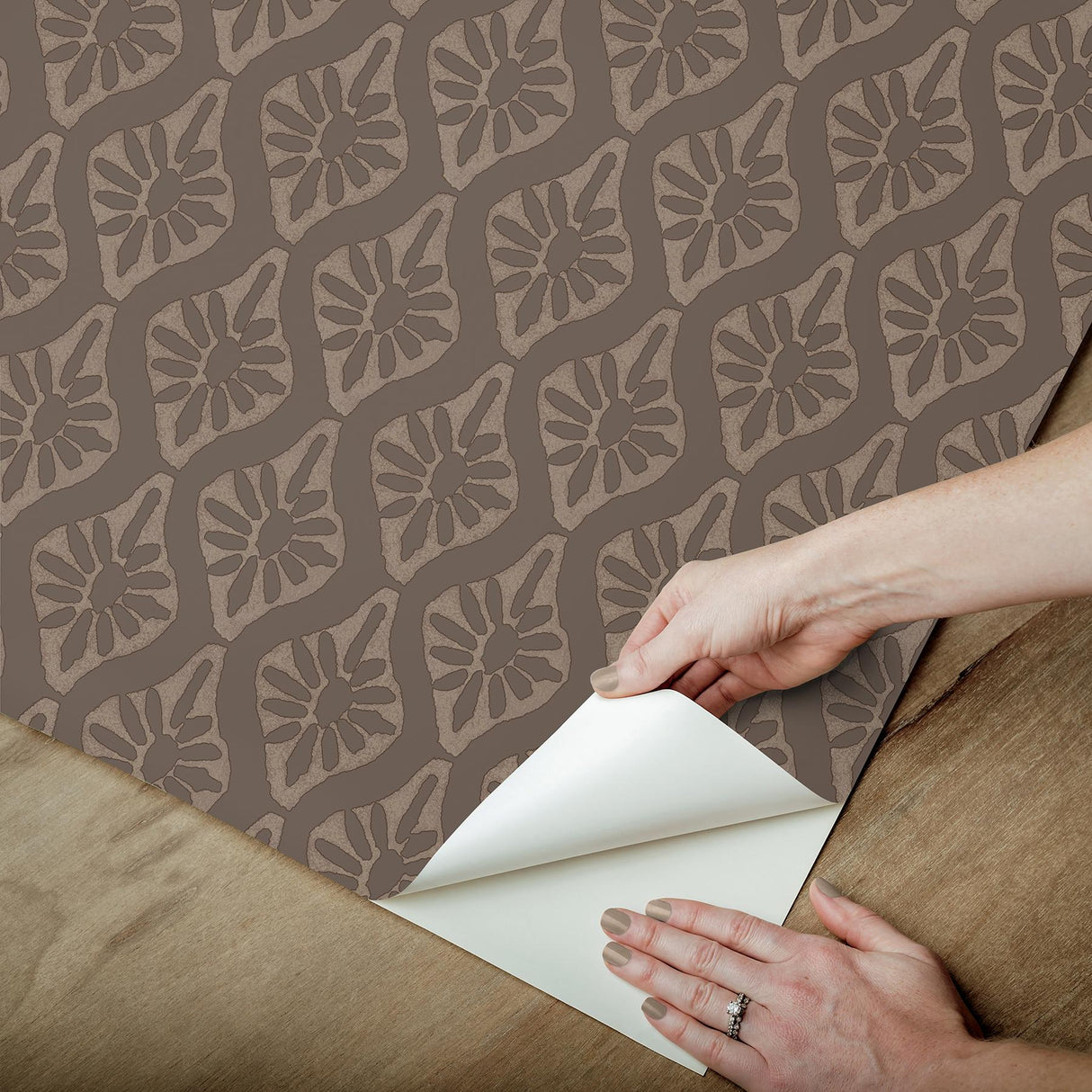 York Nova Carob Brown Peel & Stick Wallpaper