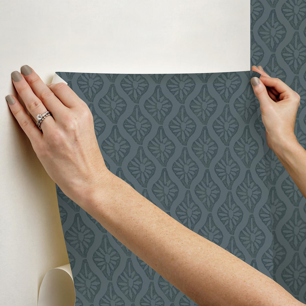 York Nova Blue Smoke Peel & Stick Wallpaper