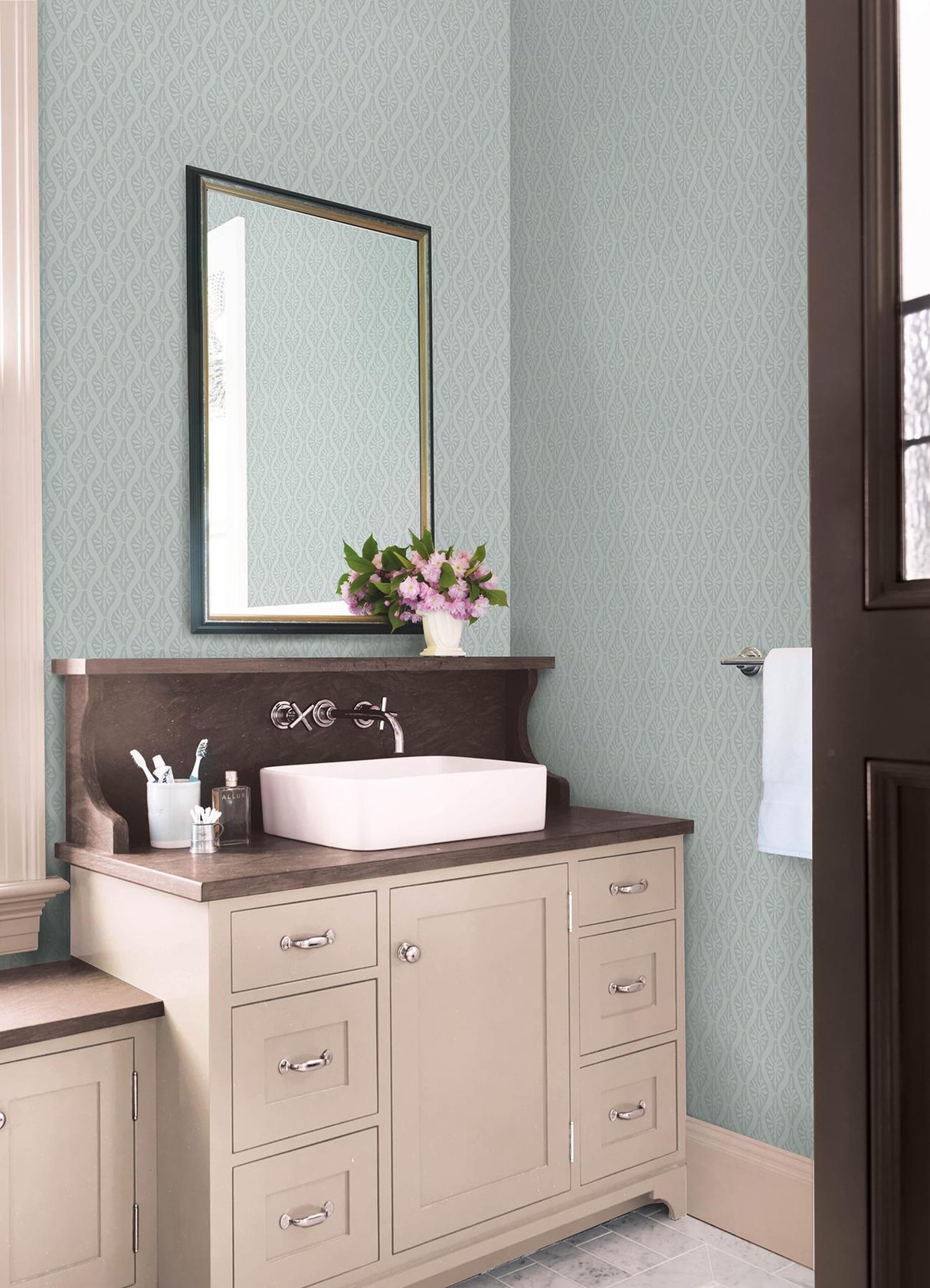 York Nova Mist Blue Peel & Stick Wallpaper