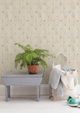 York Bryndle Grey Barnstar & Sprigs Wallpaper