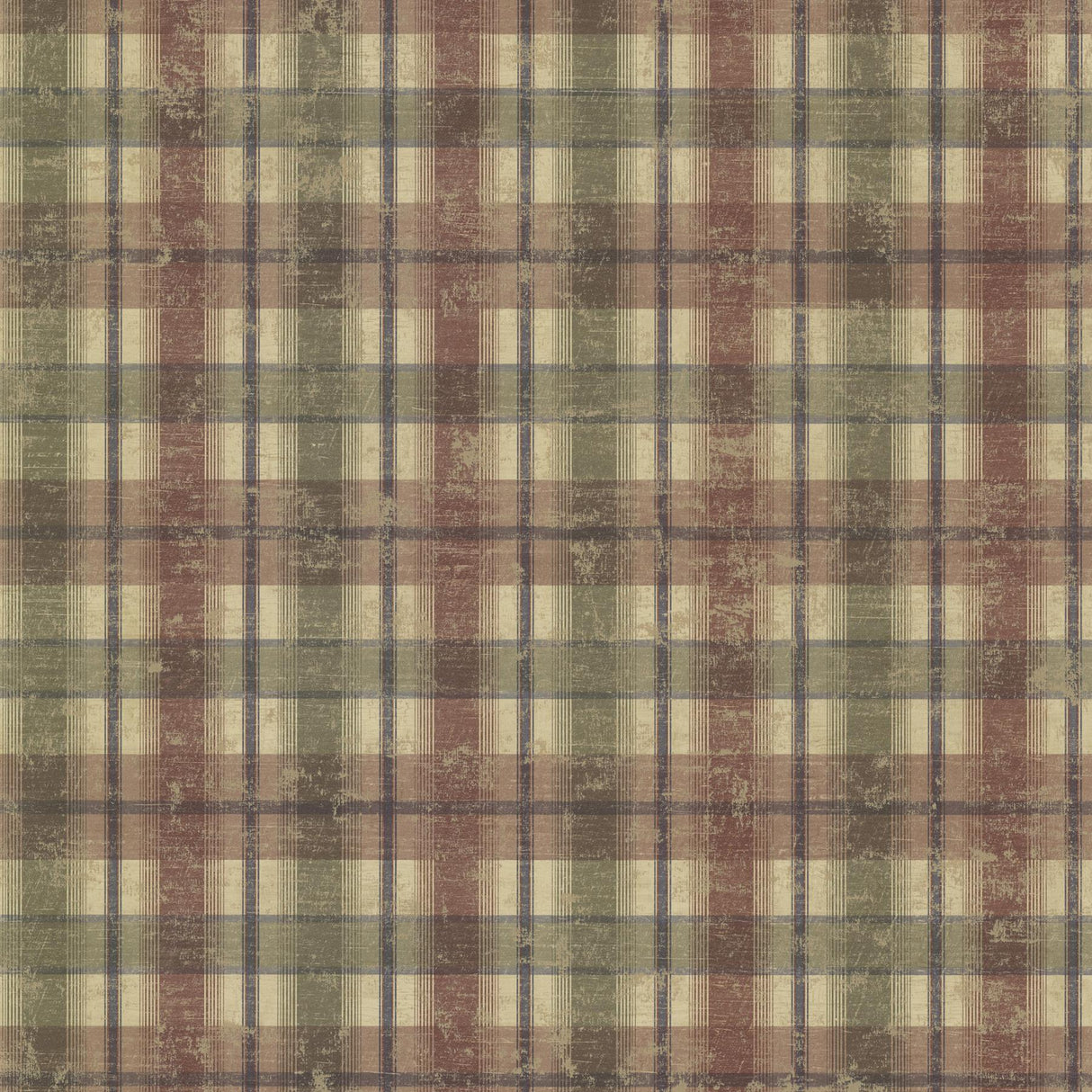 York Nellie Brick Wooden Plaid Wallpaper