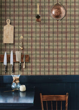 York Nellie Brick Wooden Plaid Wallpaper