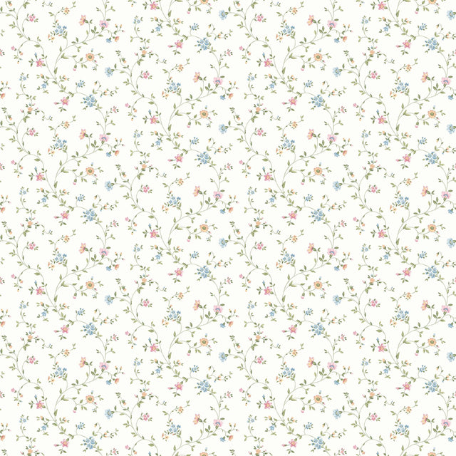 York Shelby Blush Calico Floral Wallpaper