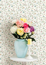 York Shelby Blush Calico Floral Wallpaper