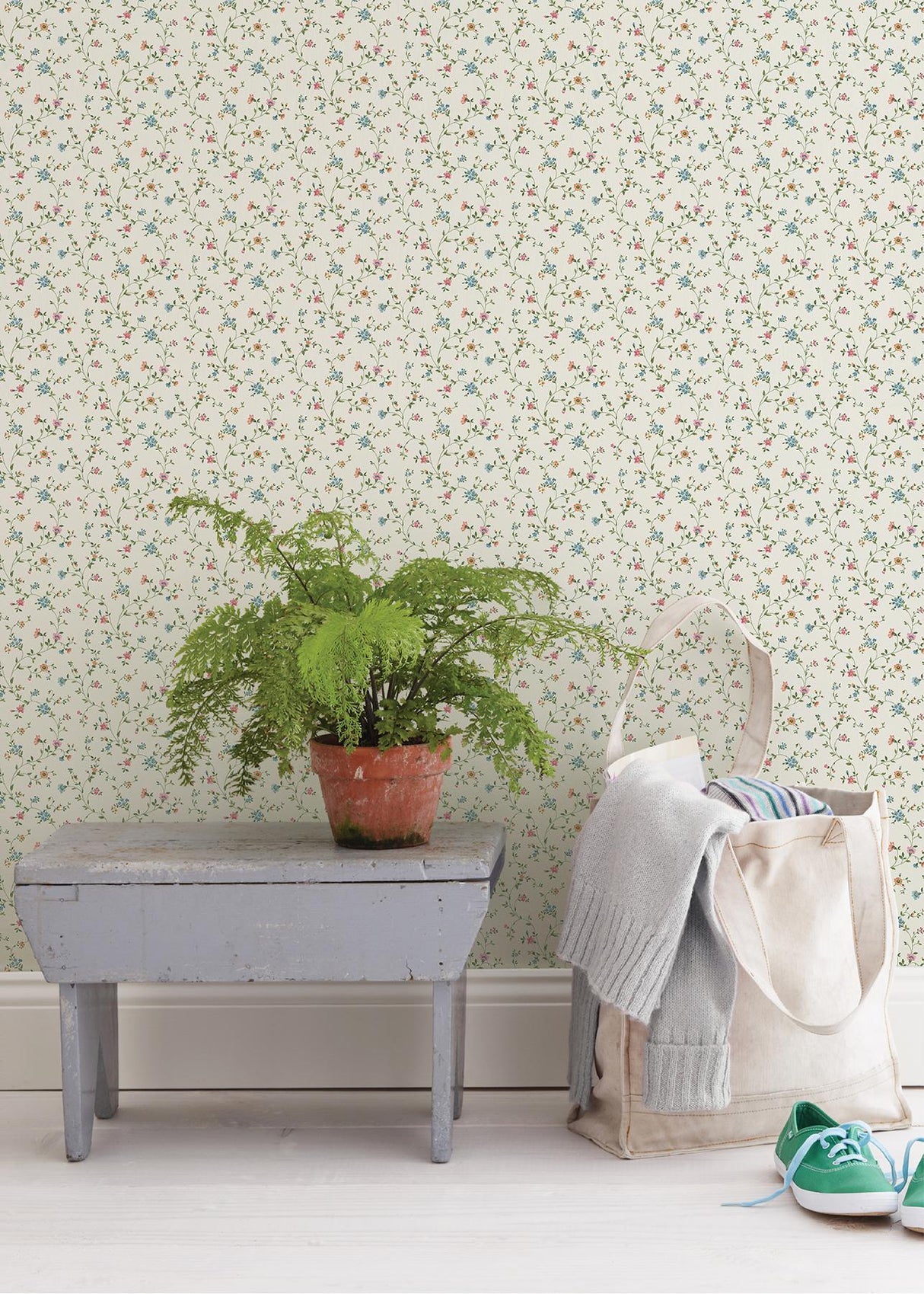 York Shelby Blush Calico Floral Wallpaper