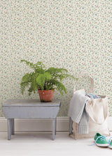 York Shelby Blush Calico Floral Wallpaper