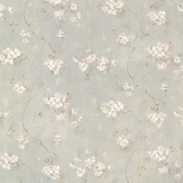 York Dixie Aqua Floral Trail Wallpaper