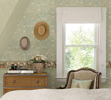 York Dixie Aqua Floral Trail Wallpaper