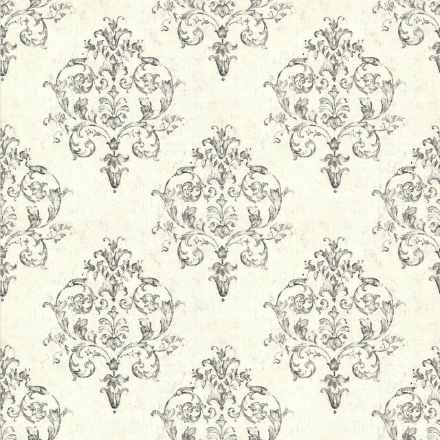 York Arronsburg Ivory Damask Wallpaper