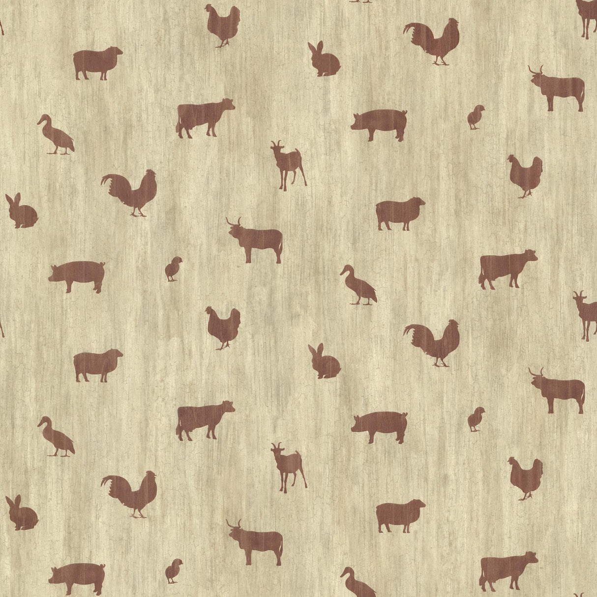 York Farnhan Brick Animal Toss Wallpaper