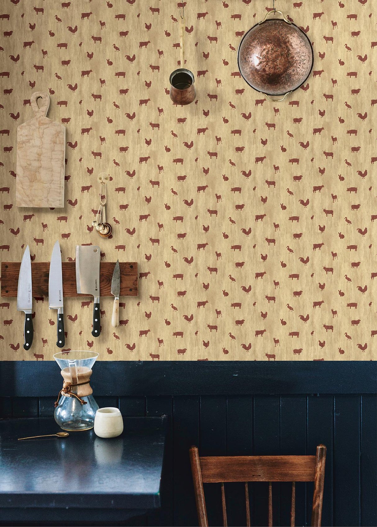 York Farnhan Brick Animal Toss Wallpaper