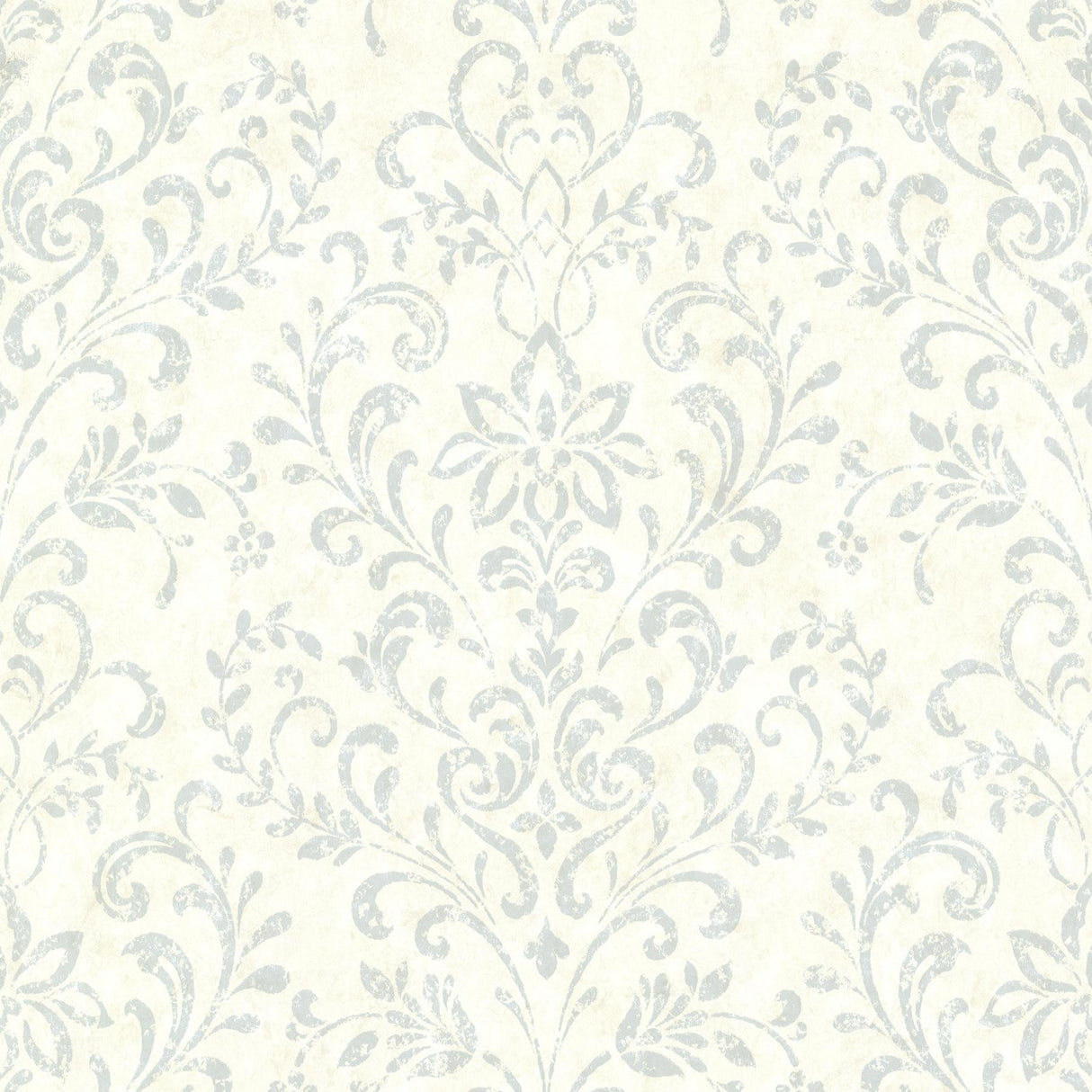 York Presley Blue Country Damask Wallpaper