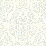 York Presley Blue Country Damask Wallpaper