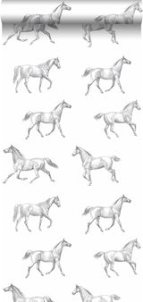 York Burnett Off-White Horses Wallpaper