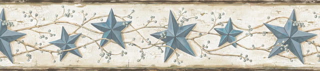 York June Blue Heritage Tin Star Border