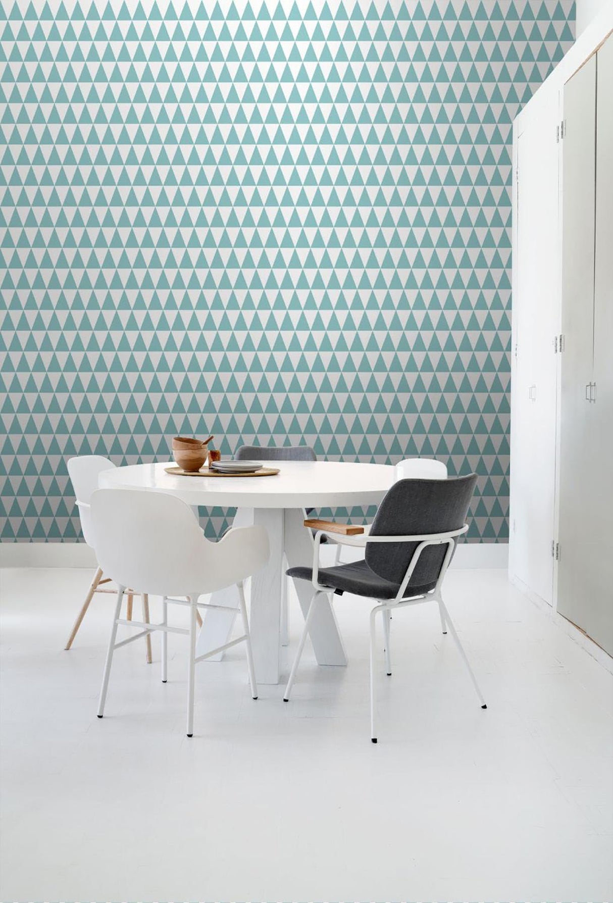 York Verdon Aquamarine Geometric Wallpaper