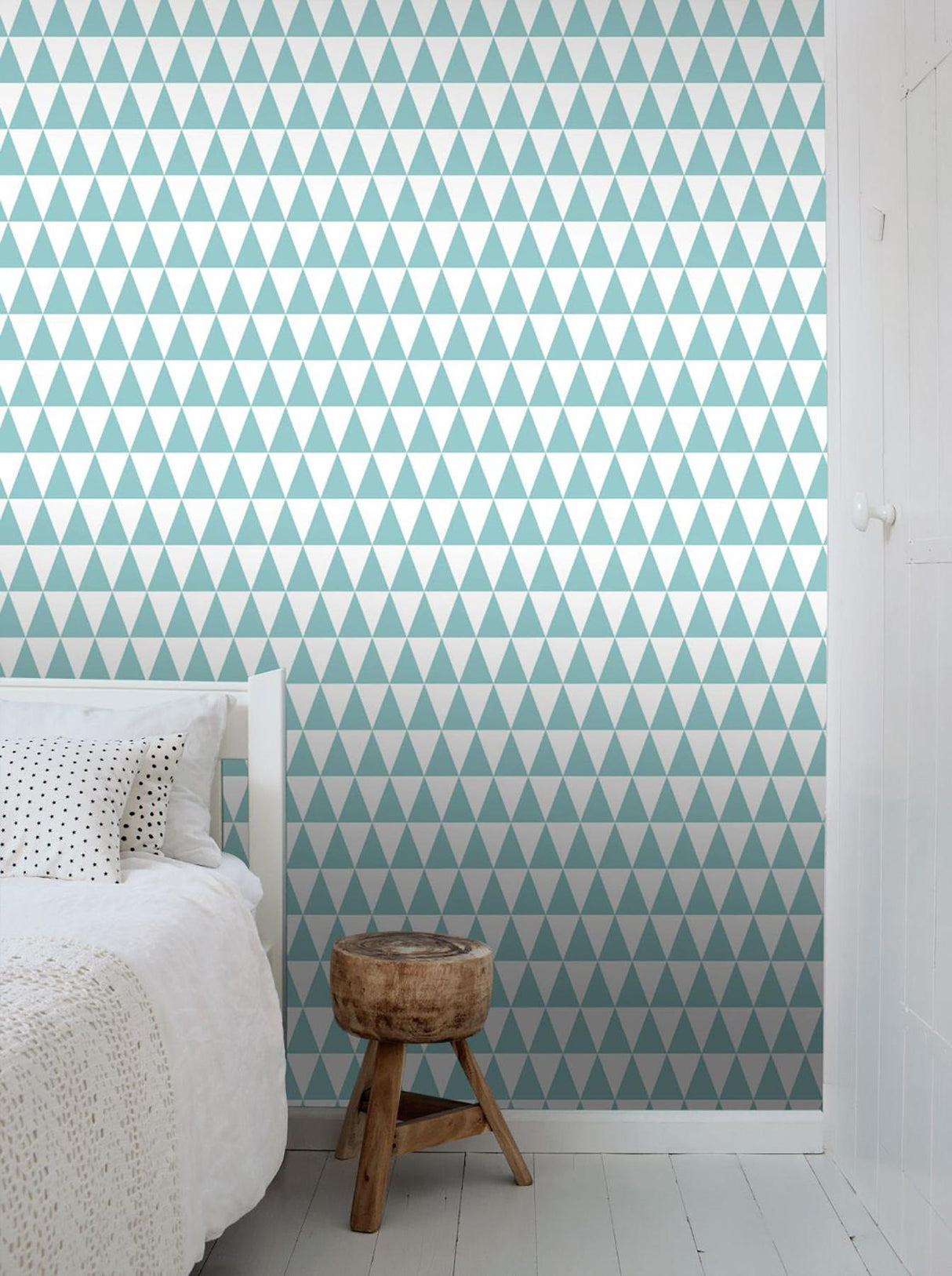 York Verdon Aquamarine Geometric Wallpaper