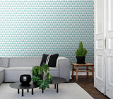 York Verdon Aquamarine Geometric Wallpaper