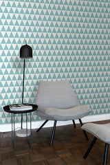 York Verdon Aquamarine Geometric Wallpaper