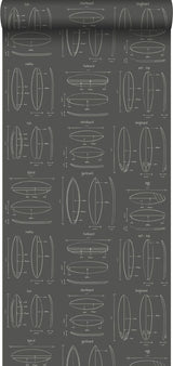 York Cosette Taupe Equations Wallpaper