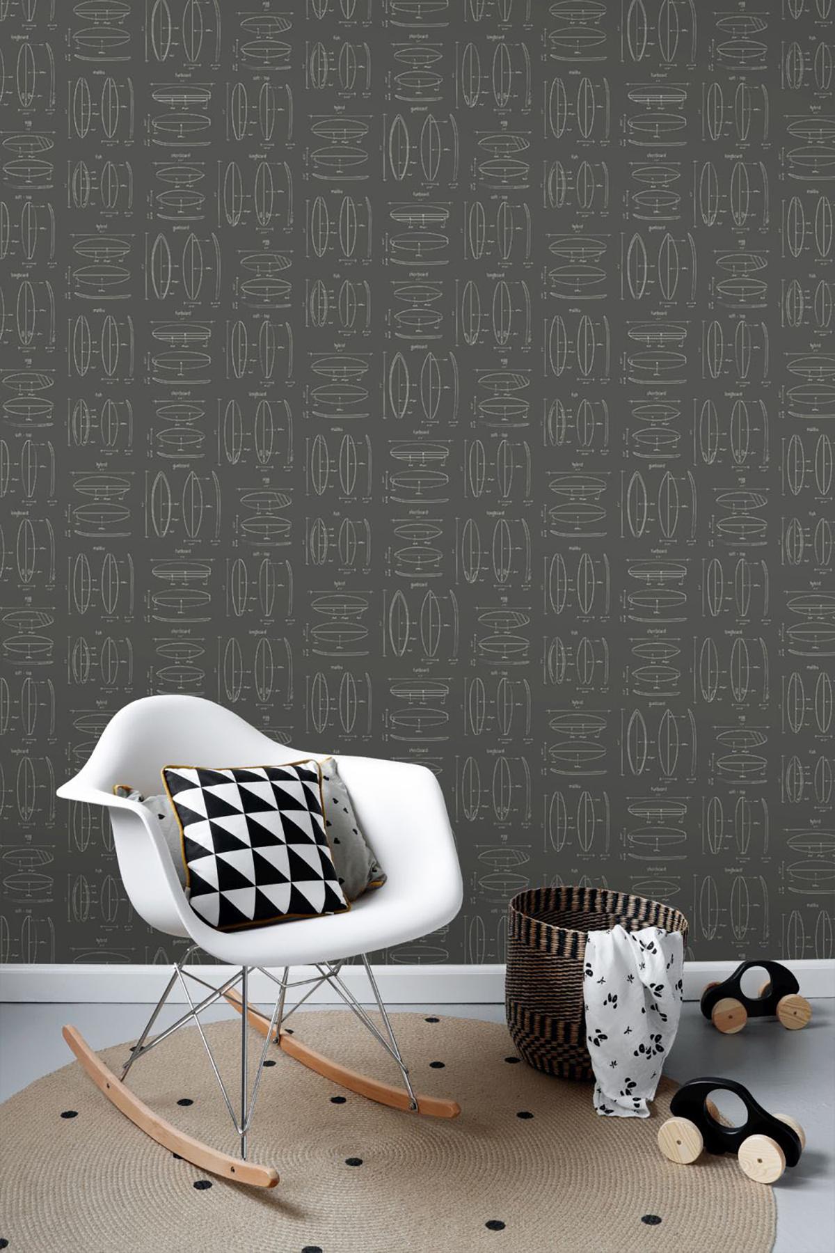 York Cosette Taupe Equations Wallpaper