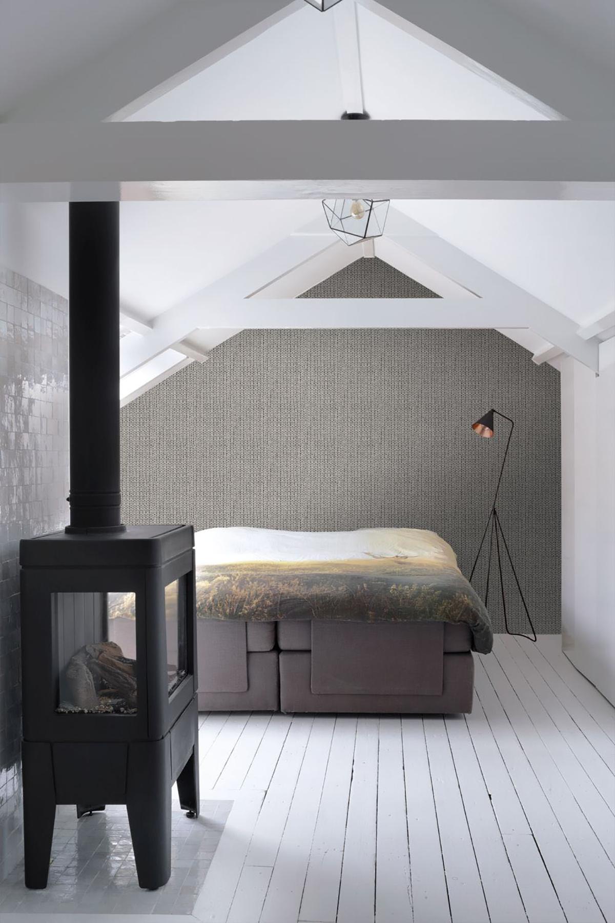 York Hart Taupe Chevron Fabric Wallpaper
