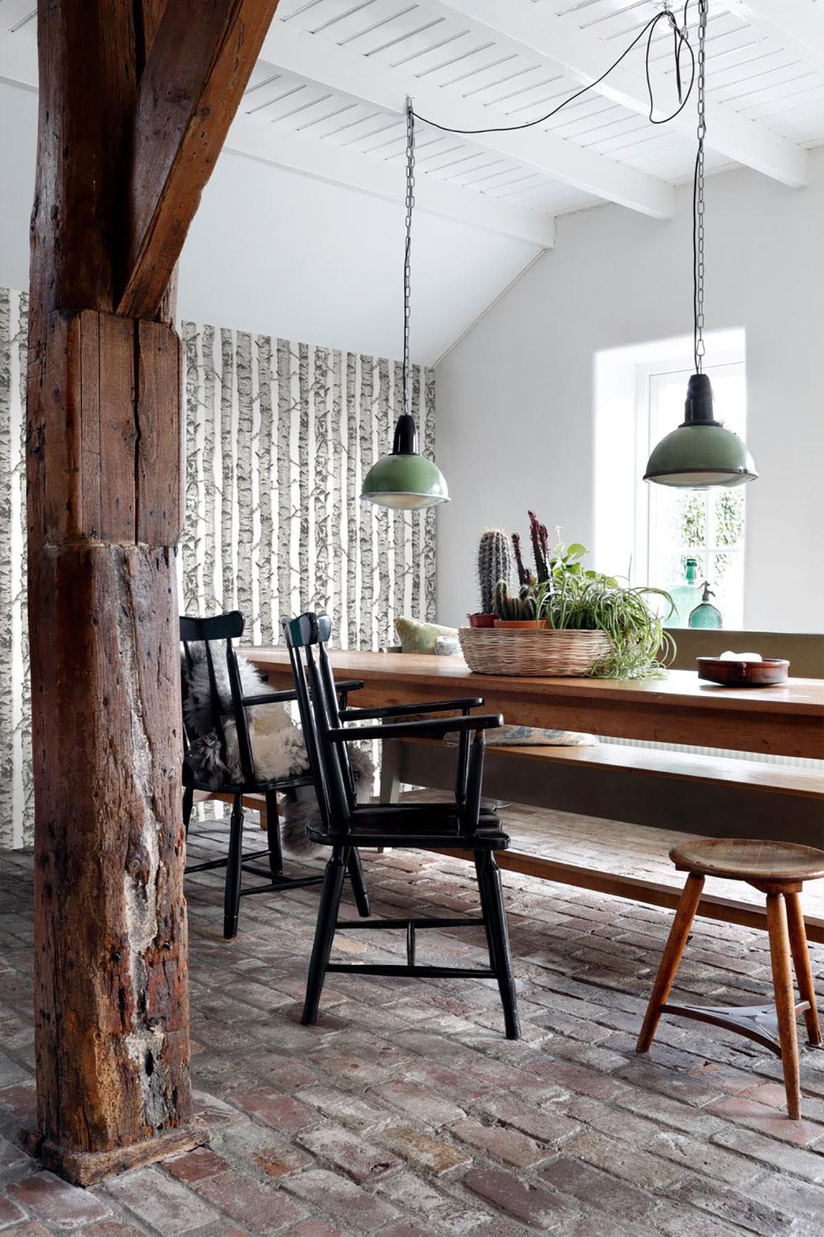 York Merman Light Grey Birch Tree Wallpaper