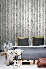 York Merman Light Grey Birch Tree Wallpaper