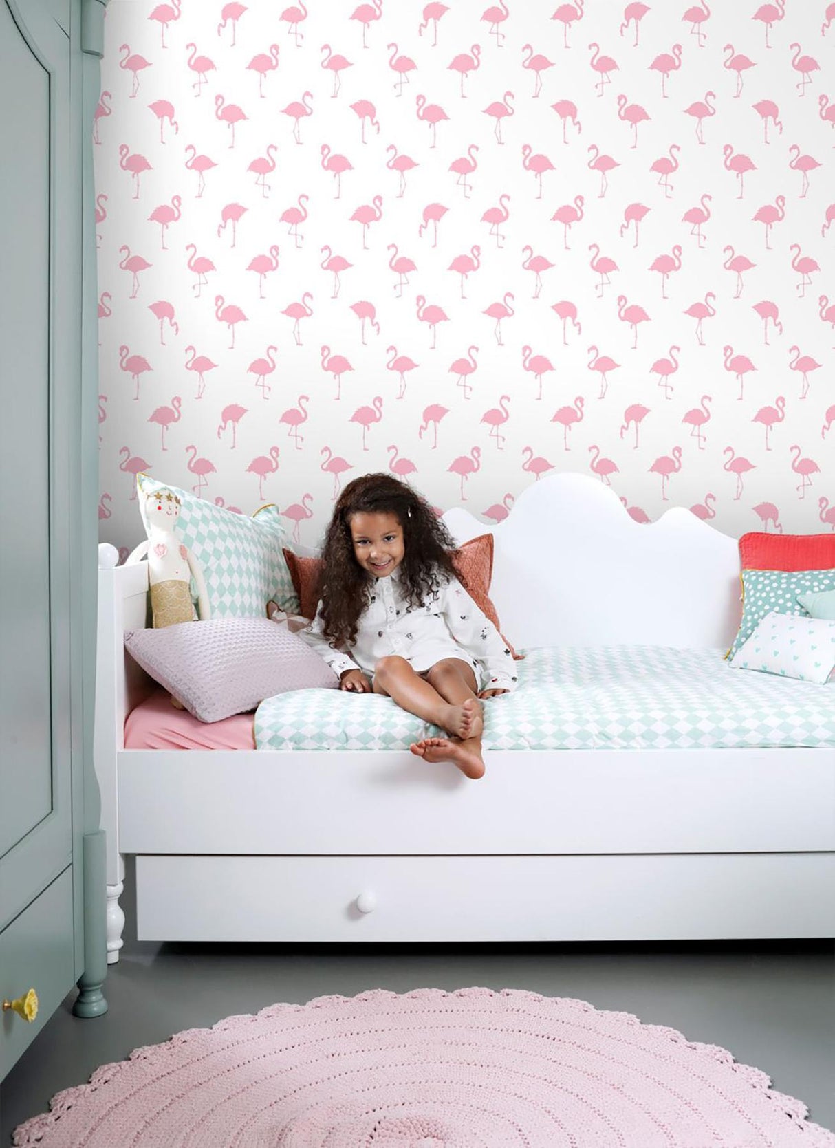 York Lovett Pink Flamingo Wallpaper