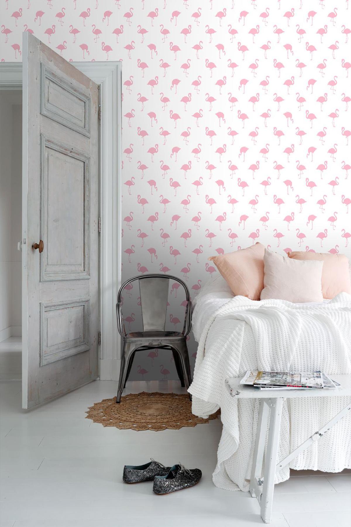York Lovett Pink Flamingo Wallpaper