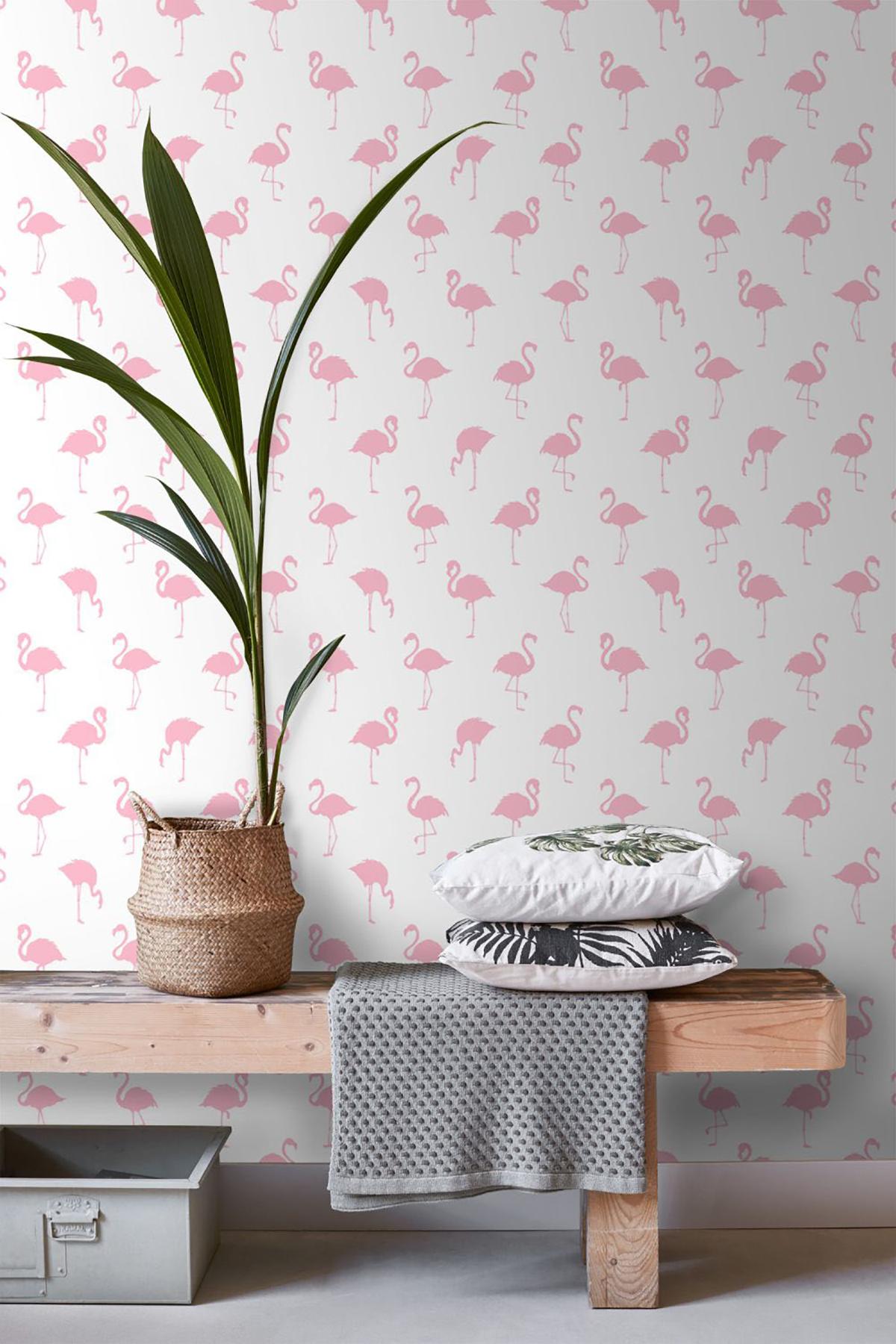York Lovett Pink Flamingo Wallpaper