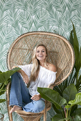 York Fifi Green Palm Frond Wallpaper
