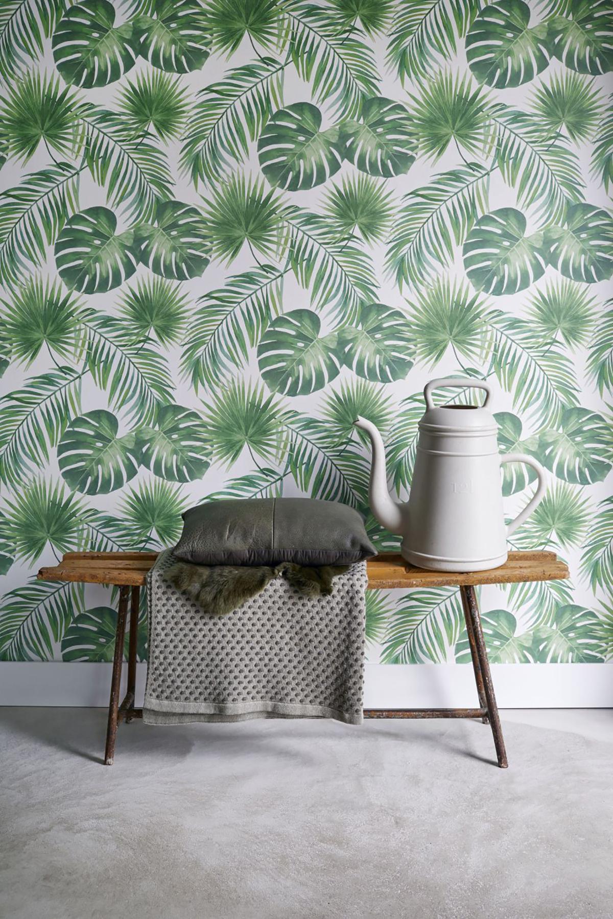 York Patti Light Green Leaves Wallpaper