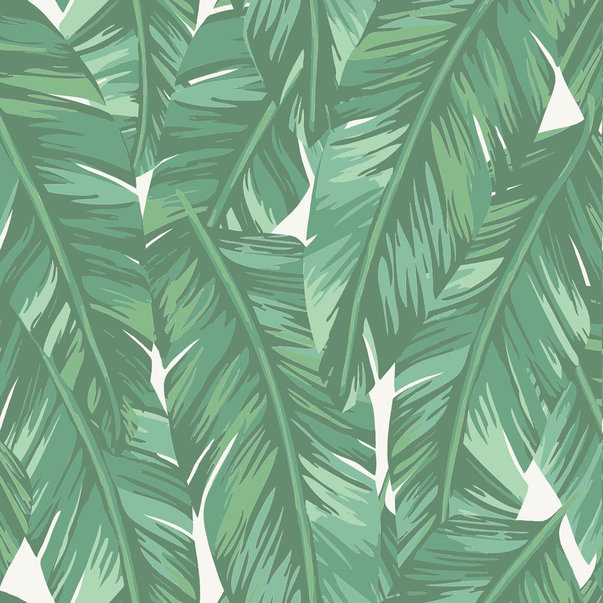 York Dumott Green Tropical Leaves Wallpaper