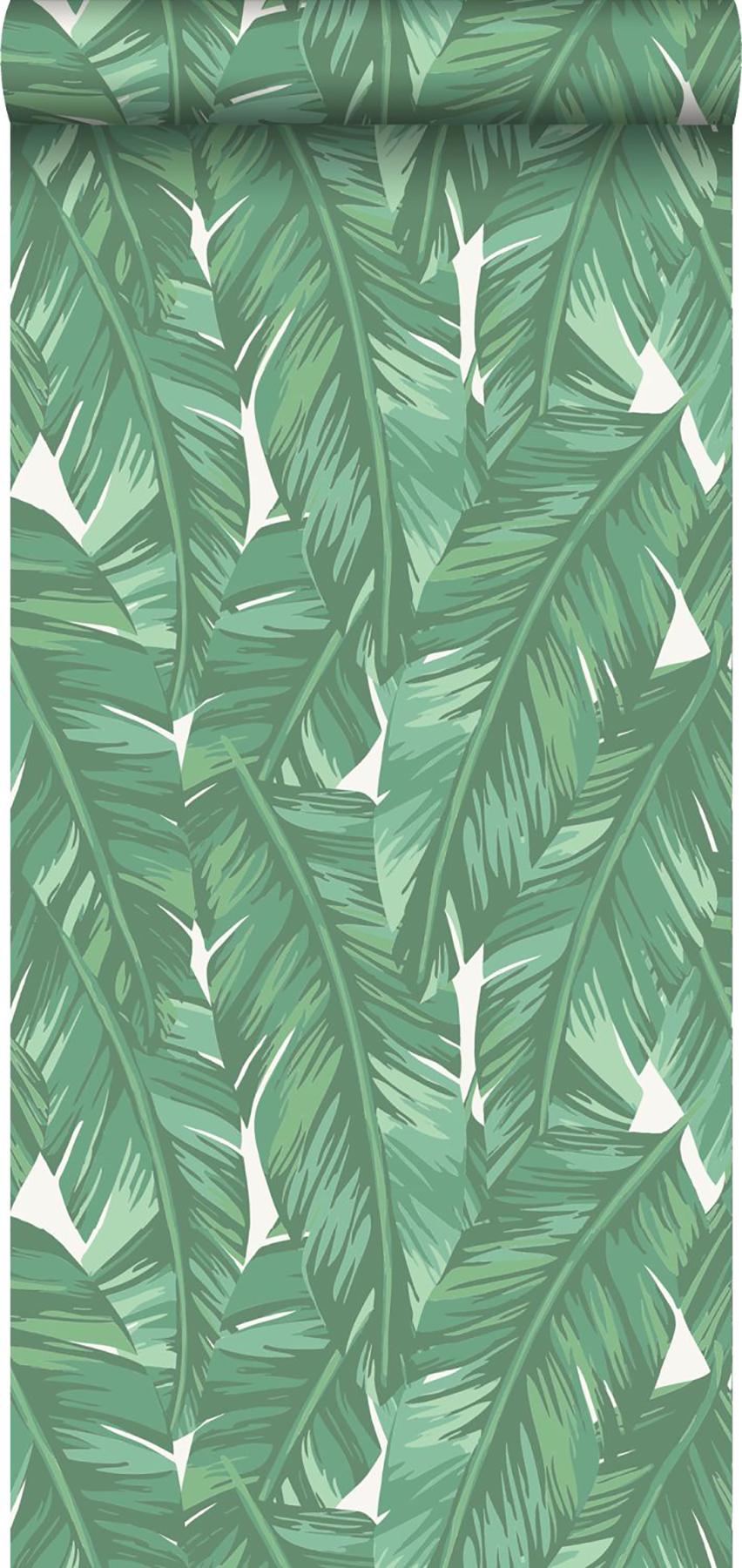 York Dumott Green Tropical Leaves Wallpaper