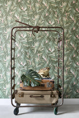 York Dumott Olive Tropical Leaves Wallpaper