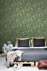 York Dumott Olive Tropical Leaves Wallpaper